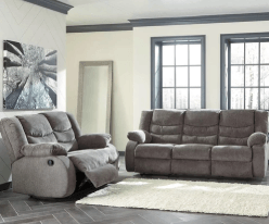 Tulen Grey Manual Reclining Sofa and Loveseat Set